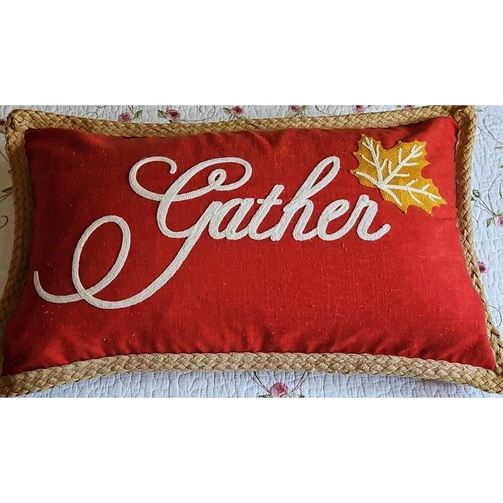 Storehouse Fall "Gather" Down Feather Pillow 24x15